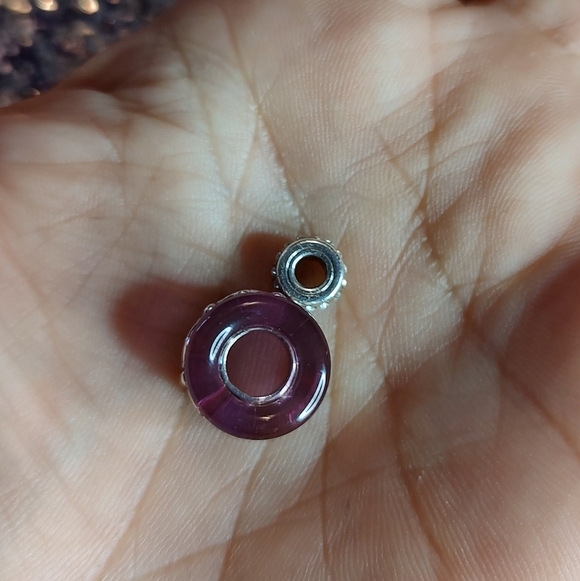 One Round Purple Resin Bead and One Small Round Silver Crystal Spacer! - Picture 5 of 10